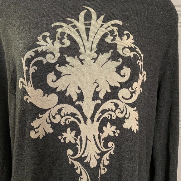 WILDFOX Gray Black Pullover Hoodie With Gold Optic Graphic Print Size Small - Picture 6 of 8